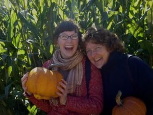 mum, me, and pumpkins two (not three)