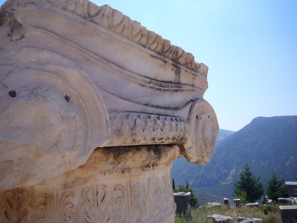 Delicately decorated Delphian ruins