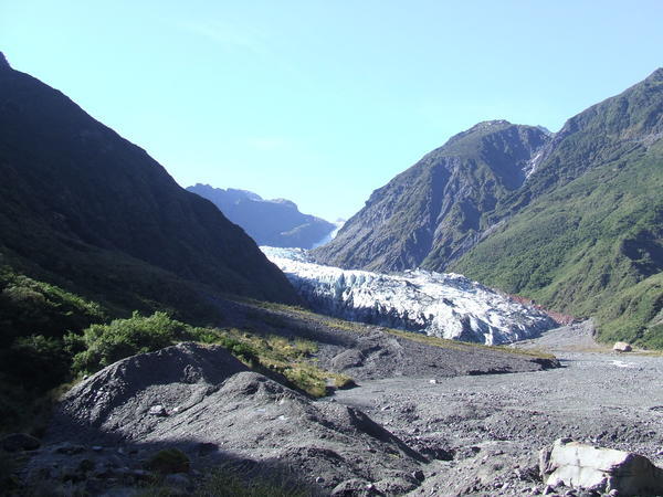 First glimpse of the Fox Glacier