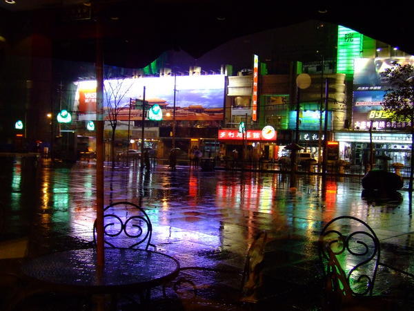 A rainy evening on the Nanjing Road