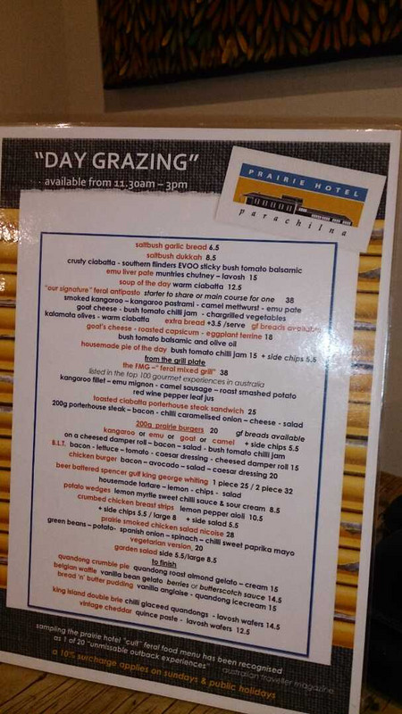 All Day Grazing Menu at the Prairie Hotel