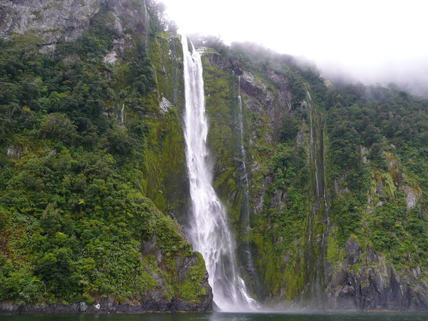 waterfall in Milford sound