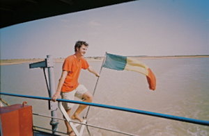 Malian flag on the boat