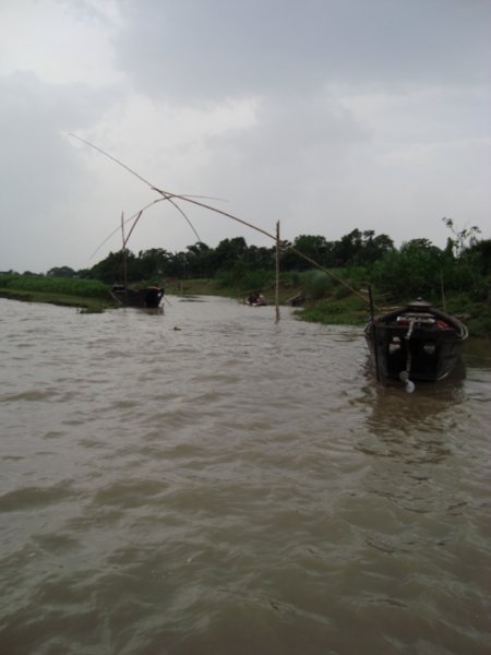 Fishing nets on the river