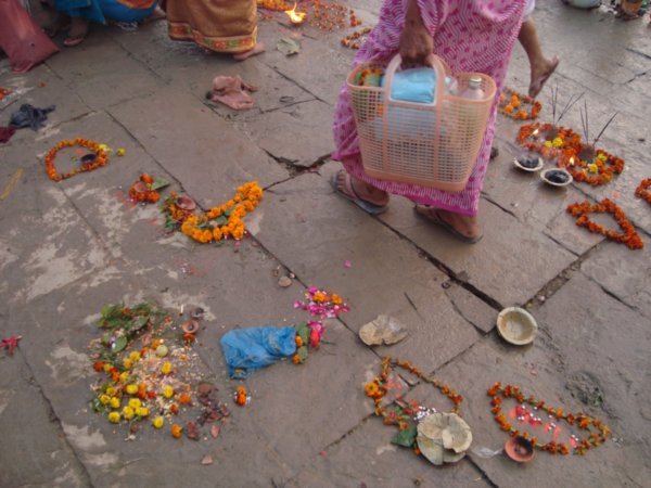 Remnants of puja