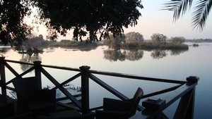 View of the Zambezi from our Livingstone Lodge