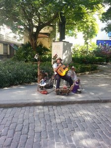 Music at the square from a blind man