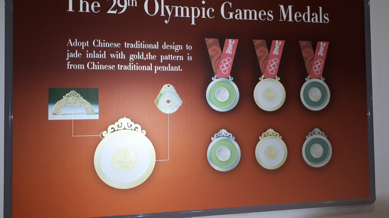 Olymic metals from 2008 in China with Jade