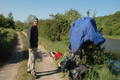 the morning after the wild camp - drying out the sleeping bag which got damp from condensation