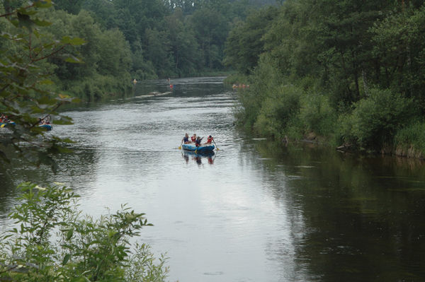 Kayaks on the Vltava river