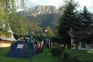 View of High Tatras mountains from Zakopane campground