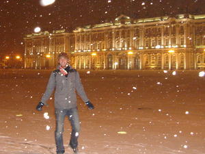 Winter Palace in the snow