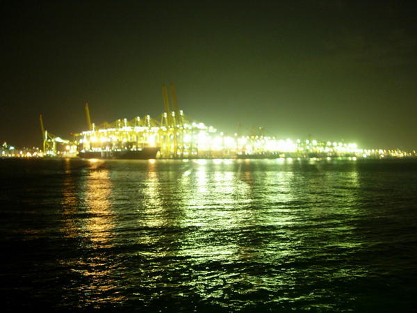 Jebel Ali Port at night