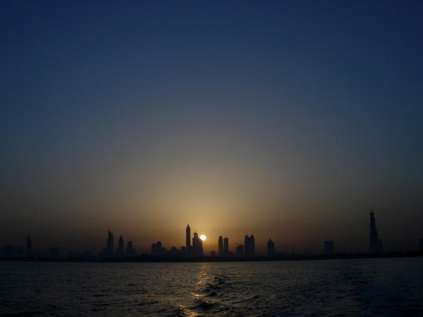 Sun pecking over Dubai CBD