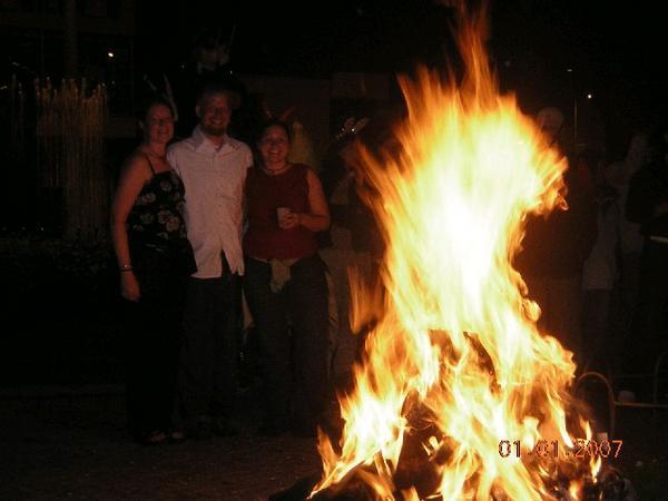 Kerensa, Janel, and Tony Burning Effigies Together 