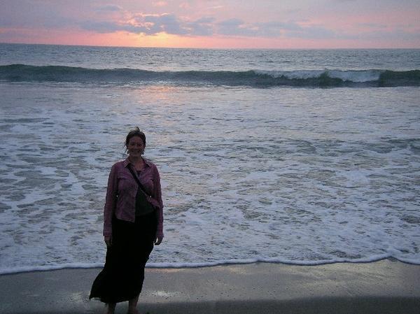 Kerensa Walking the Beach at Sunset