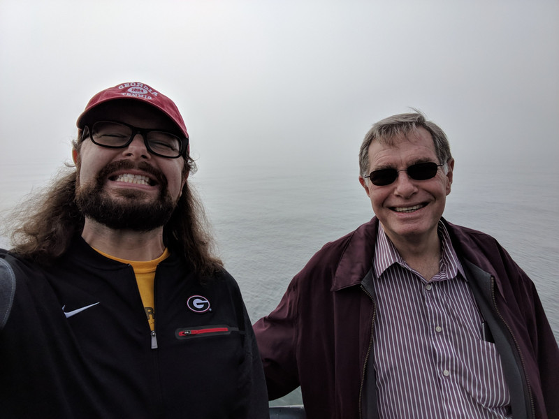 At the edge of the Pacific for the first time, with dad
