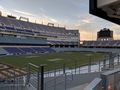 The TCU stadium still had the marking for the recent Armed Forces Bowl