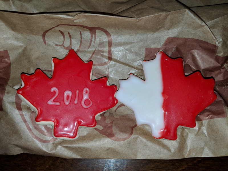 Canada Day cookies waiting for me at the hotel!