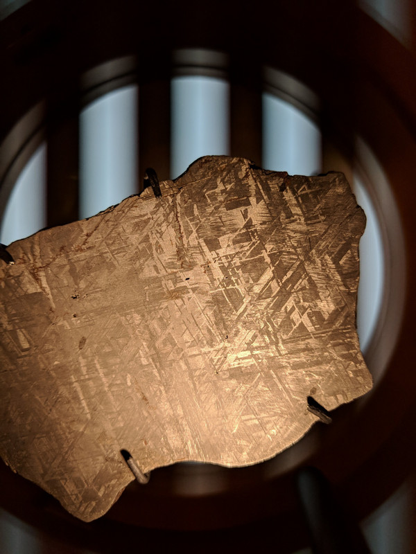 Iron meteorite slice at the Rio Tinto Planetarium