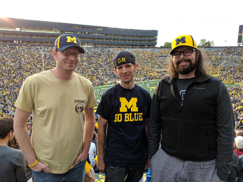 Dusty (in the middle) is from Michigan and a big fan. Nick is a convert, and I'm just here for the experience