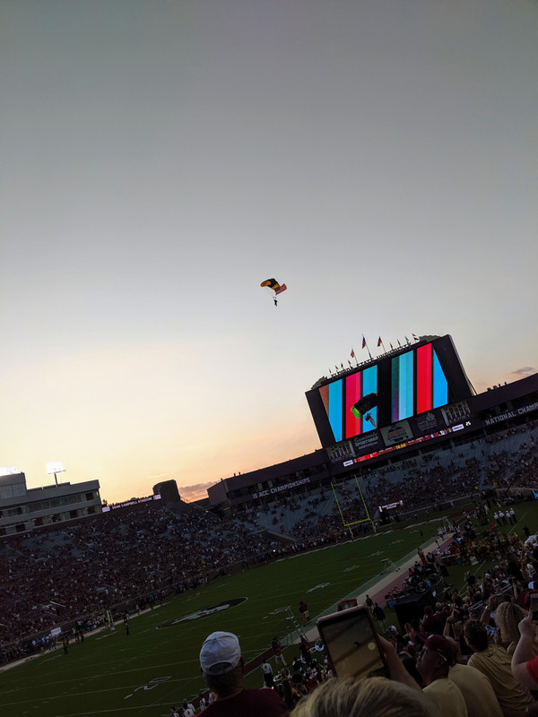 Paratroopers take over the pre-game festivities