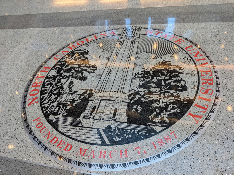 Emblem at the Student Center for NC State