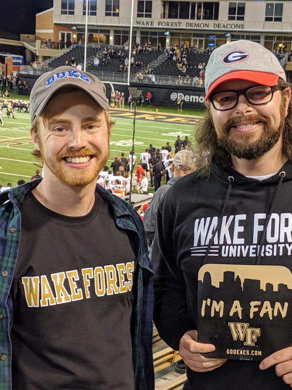 With Christopher and our Wake Forest swag