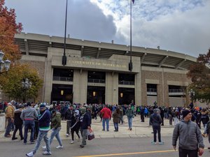 The players' gate to Notre Dame Stadium