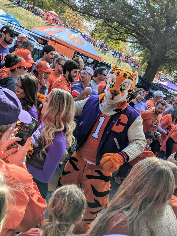 Clemson mascot "The Tiger" during the Tiger Walk