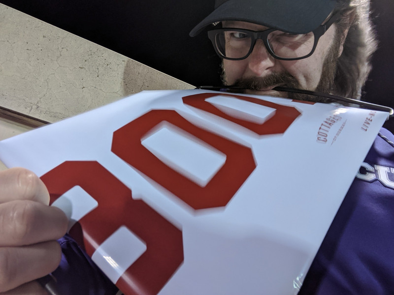 They gave these banners away at the gates, and fans used them like this to protest what they thought were bad calls. This was my reaction after the game.