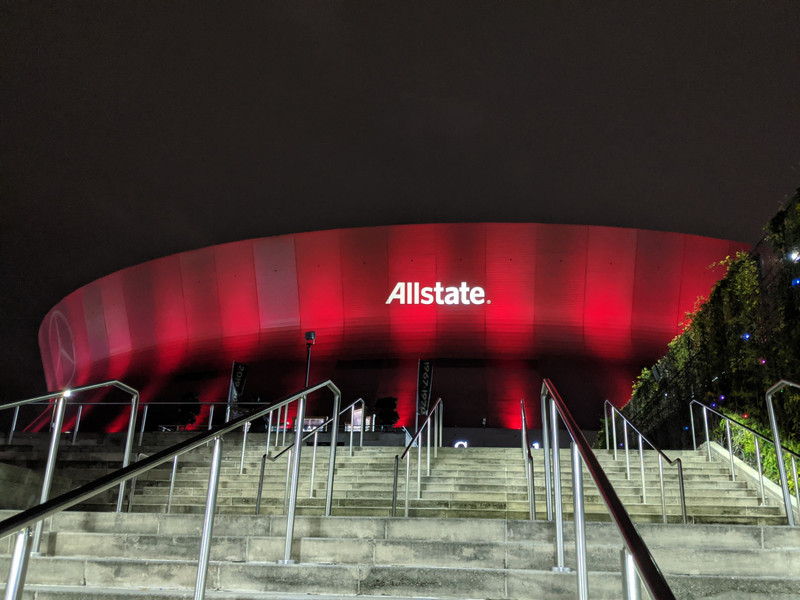 The Superdome lit up after a UGA win