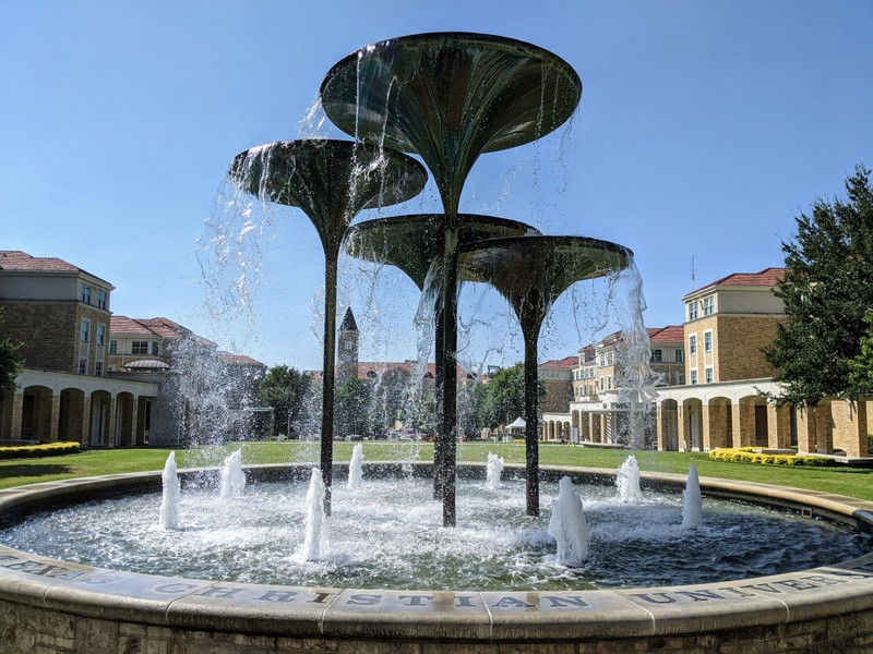 Iconic TCU fountain