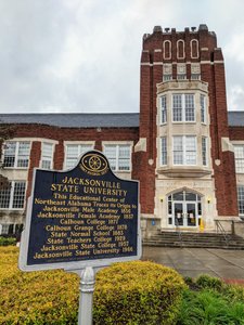 Old building, official sign at Jacksonville State University