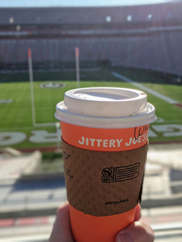 Jittery Joe's inside Sanford Stadium: two Athens icons