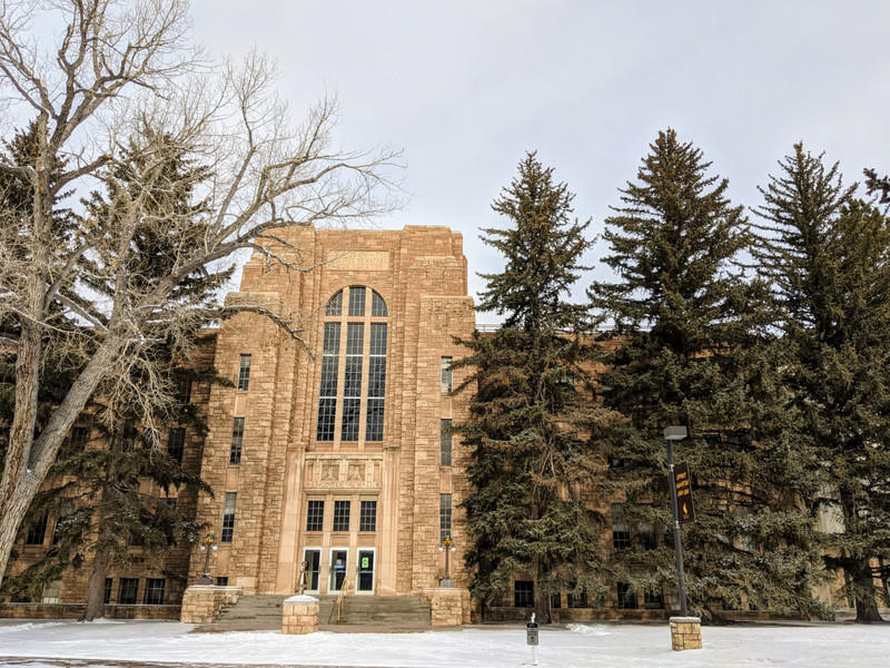 The engineering building on the campus of the University of Wyoming