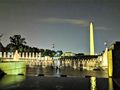 Illuminated WW2 Memorial and Washington Monument on the National Mall
