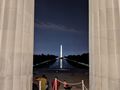 The view of the National Mall from the top step of the Lincoln Memorial
