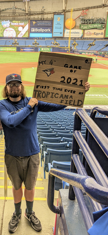 Just me and my sign at Tropicana Field