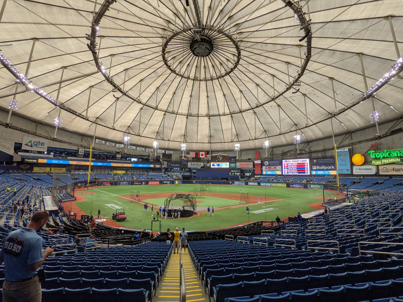 First view of the field inside Tropicana Field