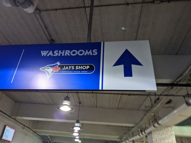 Washrooms--yep, that checks out for a Canadian team