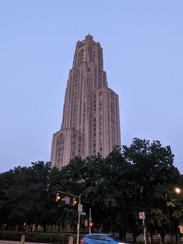 The Cathedral of Learning in Pittsburgh towers over everything