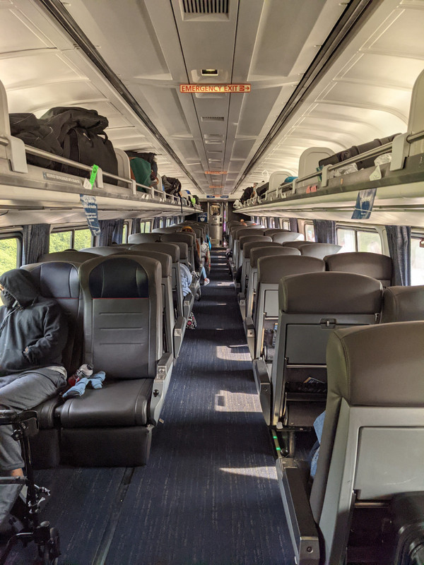 Standard Coach Class car on Amtrak