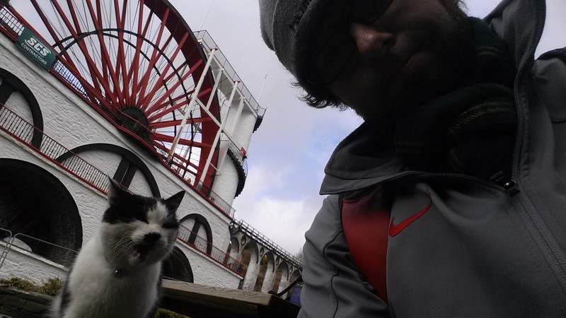Laxey Water Wheel and a friendly kitty