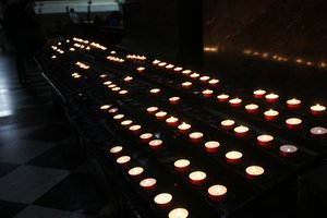 Prayer candles in the basilica