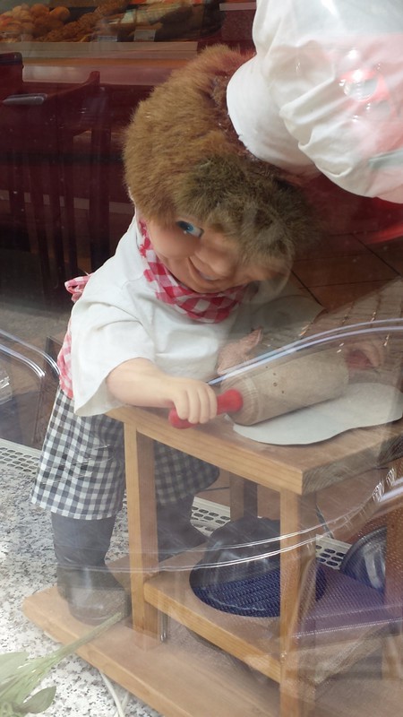 Creepy bakery window display