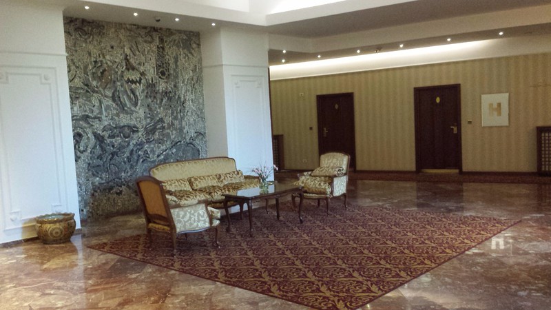 The 3rd-floor lobby of my hotel