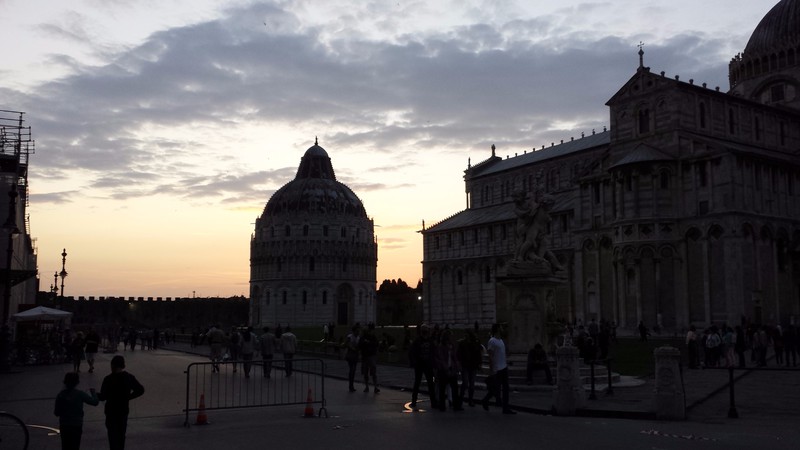 Sunset behind the Duomo in Pisa