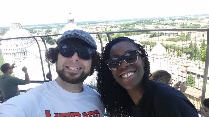 Selfie at the top of the Leaning Tower