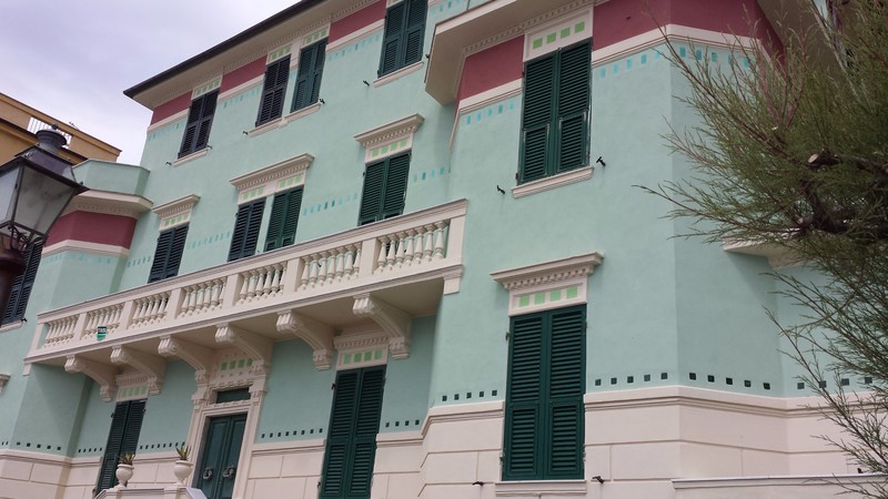 Mint green house in Monterosso